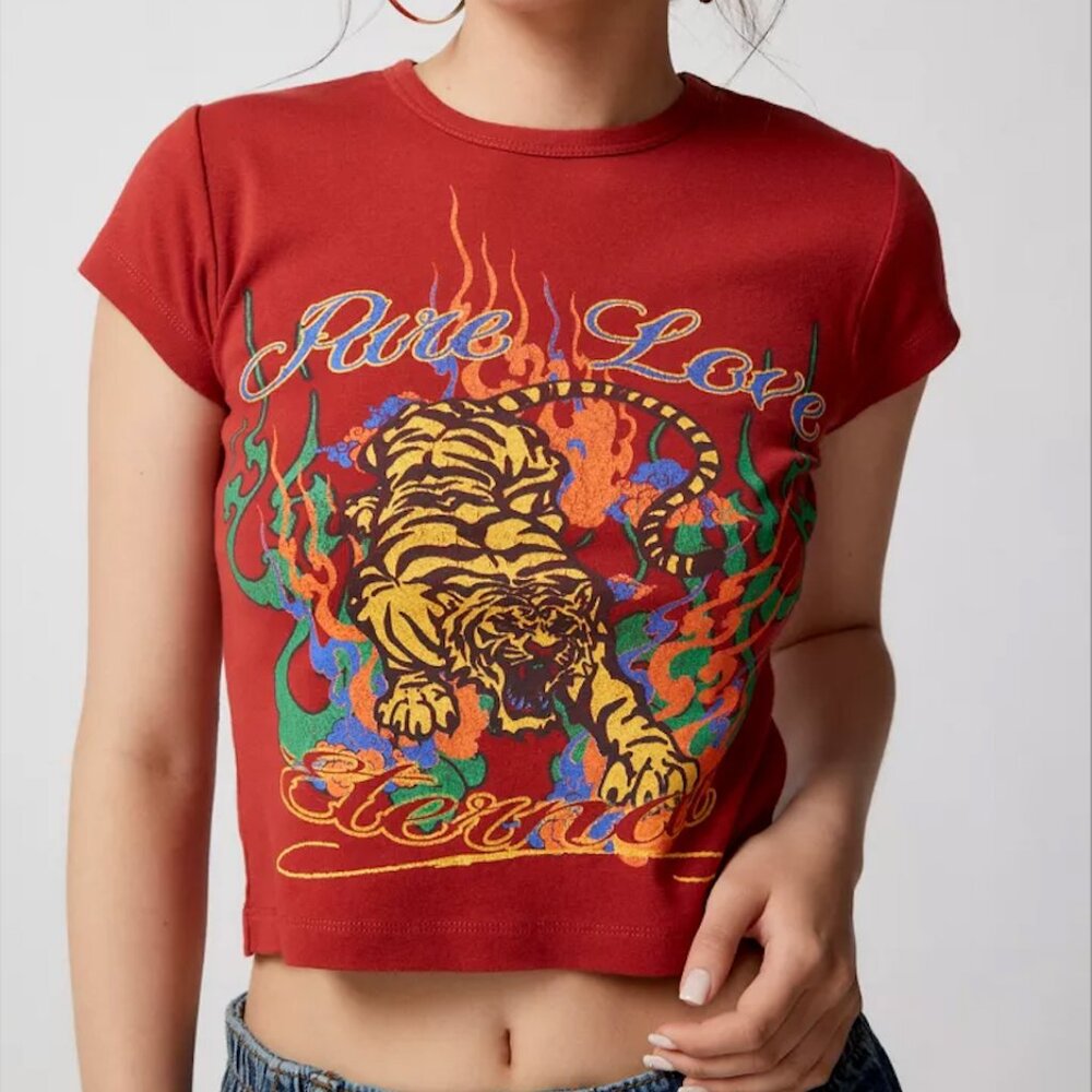Pure Love Tiger Baby Tee Urban Outfitters